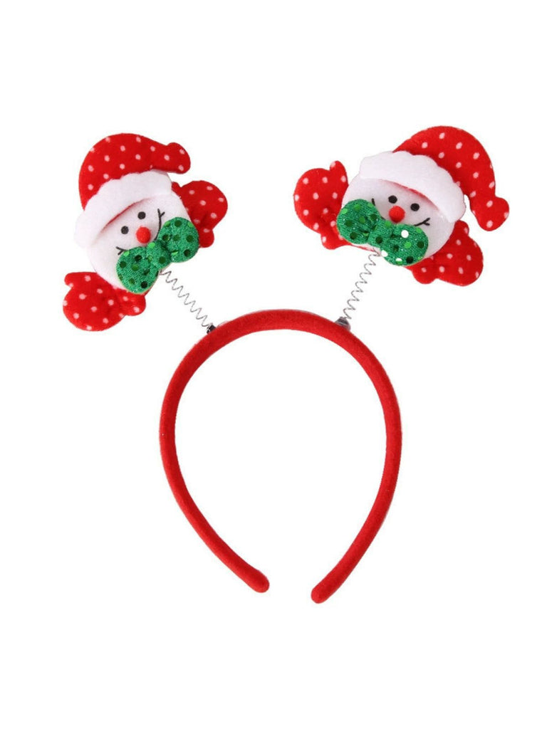 Christmas Colored Reindeer Jingle Bells Sequins Headband - vintage fashion, retro style, elegant red