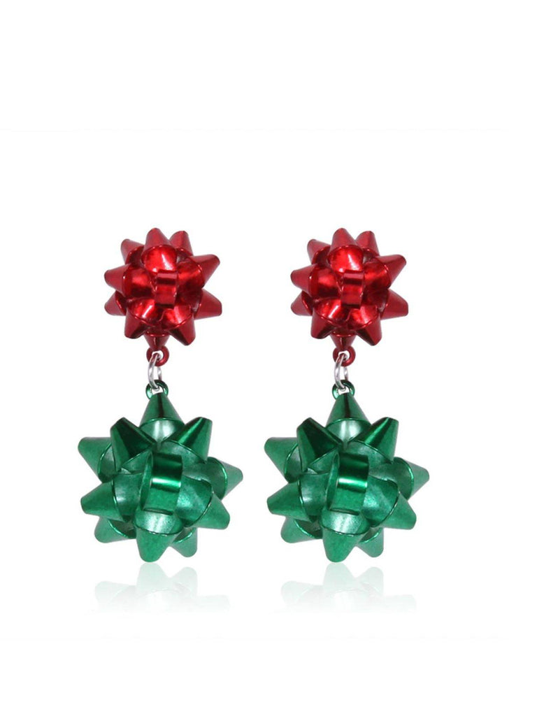 Christmas Colorful Tree Tassel Earrings - vintage fashion, retro style
