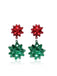 Christmas Colorful Tree Tassel Earrings - vintage fashion, retro style
