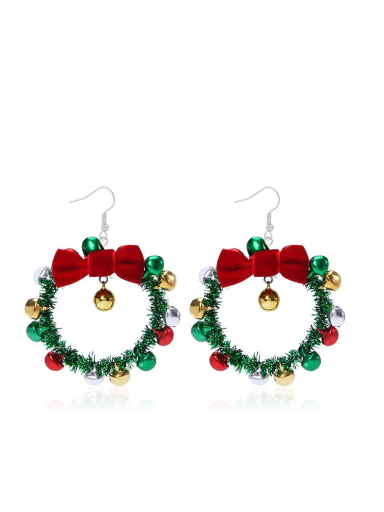 Christmas Colorful Tree Tassel Earrings - vintage fashion, retro style