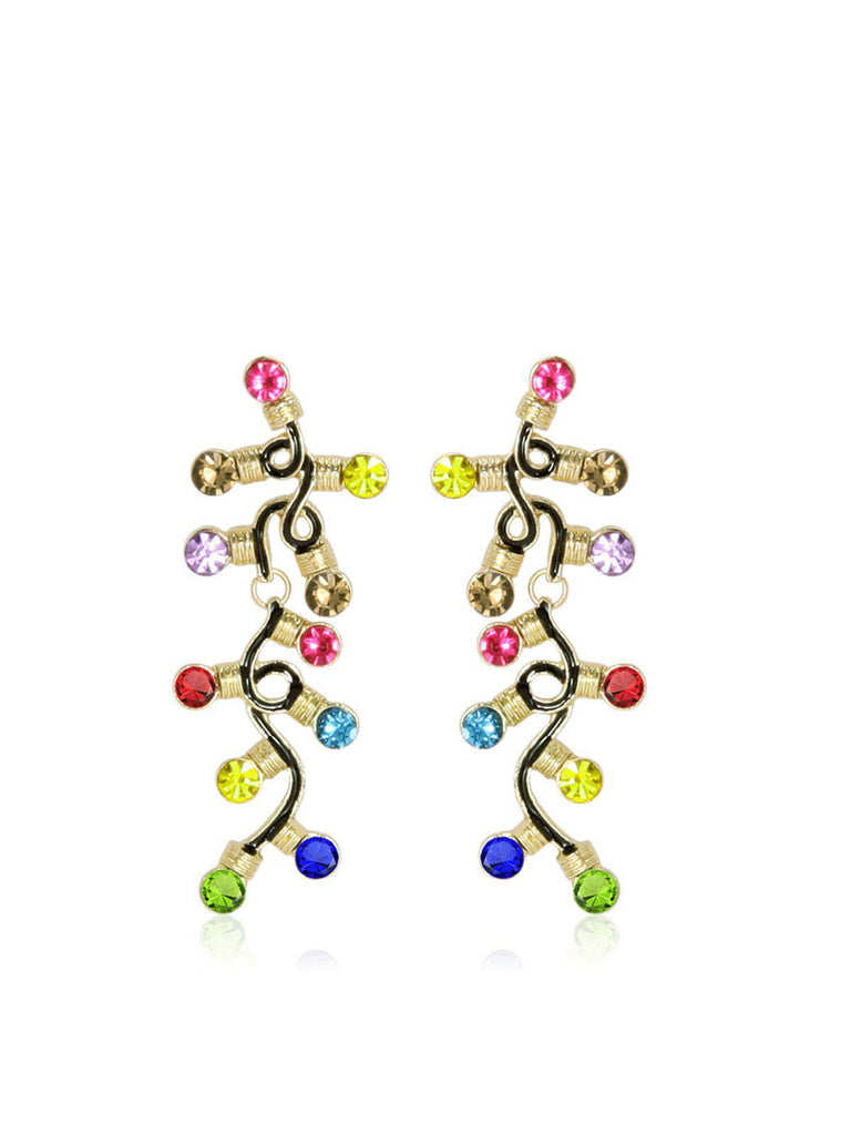 Christmas Colorful Tree Tassel Earrings - vintage fashion, retro style