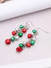 Christmas Contrast Red Green Bells Earrings: vintage detail work for the woman who notices