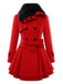 She throws on this Christmas Fur Collar Waisted Woolen Coat and the city feels like vintage Paris