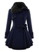 Christmas Fur Collar Waisted Woolen Coat, vintage coat, retro outerwear - perfect for women who love vintage and retro fashion