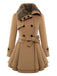 Christmas Fur Collar Waisted Woolen Coat, vintage coat, retro outerwear - perfect for women who love vintage and retro fashion