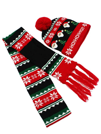 Christmas Knit Hat & Scarf Set - vintage fashion, retro style