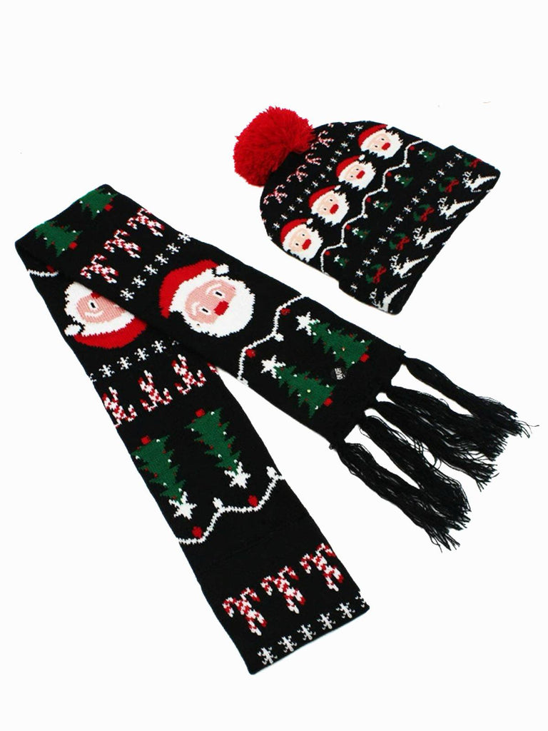 Christmas Knit Hat & Scarf Set - vintage fashion, retro style