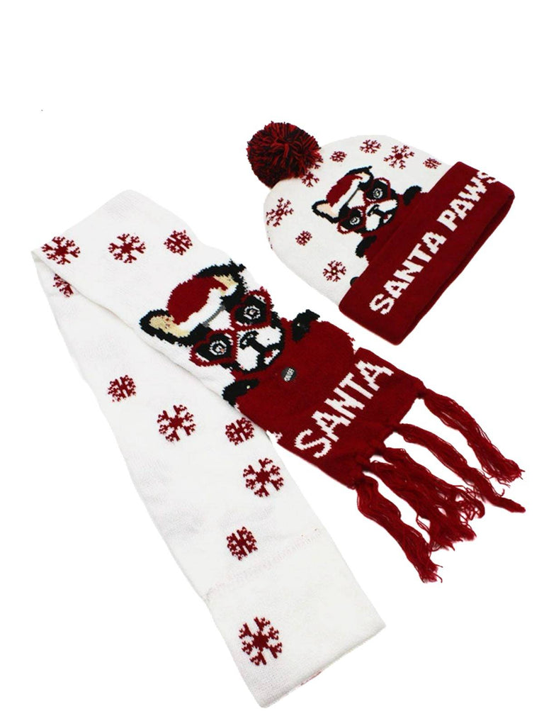 Christmas Knit Hat & Scarf Set - vintage fashion, retro style