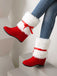 Christmas Patchwork Fur Bow Boots — vintage style that transcends decades