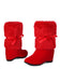 Christmas Patchwork Fur Bow Boots: timeless vintage elegance she makes her own