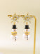 Christmas Rhinestone Snowflake Pearl Hat Snowman Stud Earrings - vintage fashion, retro style