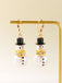 Christmas Rhinestone Snowflake Pearl Hat Snowman Stud Earrings - vintage fashion, retro style