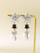 Christmas Rhinestone Snowflake Pearl Hat Snowman Stud Earrings - vintage fashion, retro style
