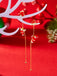 Christmas Santa Claus Long Drop Earrings - vintage fashion, retro style