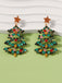 Christmas Tree Alloy Inlaid Diamond Earrings — vintage elegance for the modern woman