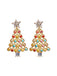 Christmas Tree Stars Rhinestones Earrings, vintage fashion, retro style - perfect for women who love vintage and retro fashion