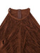 Coffee 1920s Solid Fringe Halter Sleeveless Dress - vintage dress, retro fashion, Gatsby party