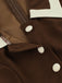 Coffee & Beige 1950s Contrast Lapel Belted Dress - vintage dress, retro fashion, rockabilly