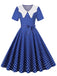 Collar Polka Dot Swing Dress With Belt - vintage dress, retro fashion, rockabilly
