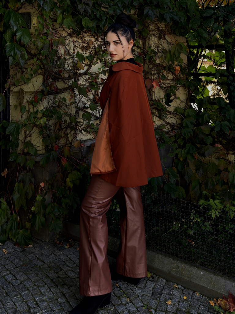 Color 1940s Lapel Cape Coat - vintage fashion, retro style