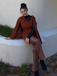 Color 1940s Lapel Cape Coat - vintage fashion, retro style
