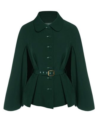 Color 1940s Lapel Cape Coat - vintage fashion, retro style