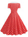 Colorblock 1950s Print Polka Dot Swing Midi Dress, vintage dress, retro fashion, rockabilly, pin-up fashion - perfect for women who love vintage and retro fashion