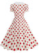 Colorblock 1950s Print Polka Dot Swing Midi Dress, vintage dress, retro fashion, rockabilly, pin-up fashion - perfect for women who love vintage and retro fashion