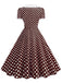 Colorblock 1950s Print Polka Dot Swing Midi Dress, vintage dress, retro fashion, rockabilly, pin-up fashion - perfect for women who love vintage and retro fashion