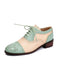 This Colorblock Leather Round Toe Strappy Oxford Shoes whispers vintage secrets to those who notice