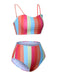 [Plus Size] Colorful 1950s Vertical Stripe Swimsuit, vintage swimsuit, pin-up swimwear - perfect for women who love vintage and retro fashion