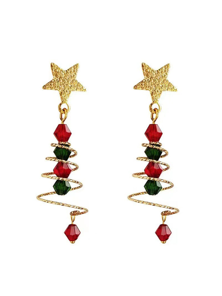 Colorful Christmas Star Crystal Earrings: timeless style reimagined
