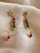 Colorful Christmas Star Crystal Earrings — vintage elegance for the modern woman