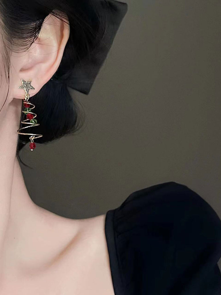Colorful Christmas Star Crystal Earrings: timeless style reimagined