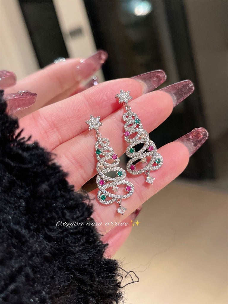 Colorful Christmas Tree Tassel Hollow Earrings — vintage elegance for the modern woman