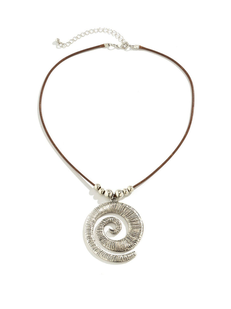 Conch Starfish Pendant Leather Cord Necklace: vintage detail work for the woman who notices