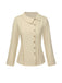 Cream 1930s Cotton Buttons Solid Blouse - vintage fashion, retro style