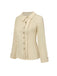 Cream 1930s Cotton Buttons Solid Blouse - vintage fashion, retro style