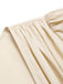 Cream 1940s Cotton Deep V-Neck Ruched Top - vintage fashion, retro style