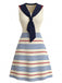 [Pre-Sale] Cream Color 1970s Striped Patchwork Dress 2