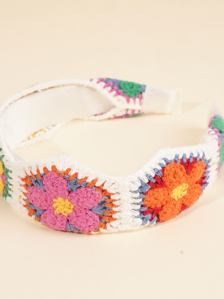 Crochet Floral Boho Headband Hair Accessory - vintage accessory, 1920s style for vintage lovers