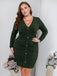 She slips into this Dark Army Green 1960s Wrinkle Pencil Dress and suddenly it's a 1960s daydream