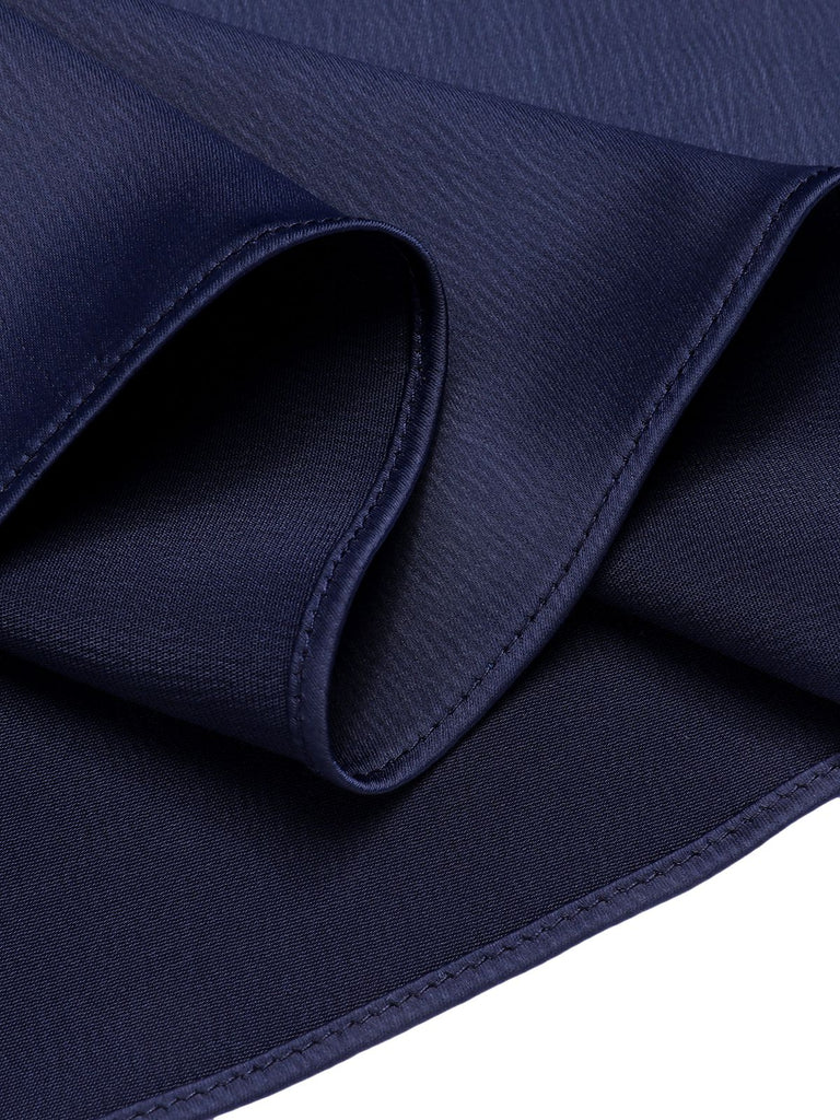 Dark Blue 1930s Flounce Sleeve Cowl Neck Trumpet Dress, vintage dress, retro fashion - perfect for women who love vintage and retro fashion