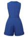 Dark Blue 1940s Pockets Lapel Romper, vintage romper, retro jumpsuit - perfect for women who love vintage and retro fashion