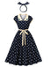 Dark Blue 1940s Vintage Swing Dress, vintage dress, retro fashion, rockabilly, pin-up fashion - perfect for women who love vintage and retro fashion