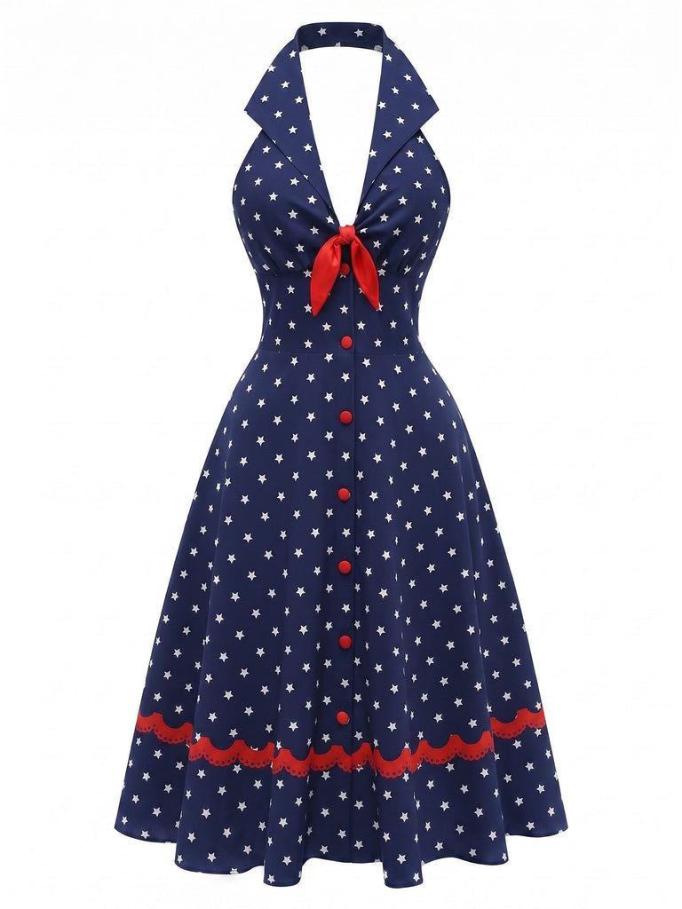 [Pre-Sale] Dark Blue 1950s A-Line Vintage Dress, vintage dress, retro fashion, rockabilly, pin-up fashion - perfect for women who love vintage and retro fashion