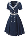 [Pre-Sale] Dark Blue 1950s Sailor Style Double Breasted Dress, vintage dress, retro fashion, rockabilly, pin-up fashion - perfect for women who love vintage and retro fashion