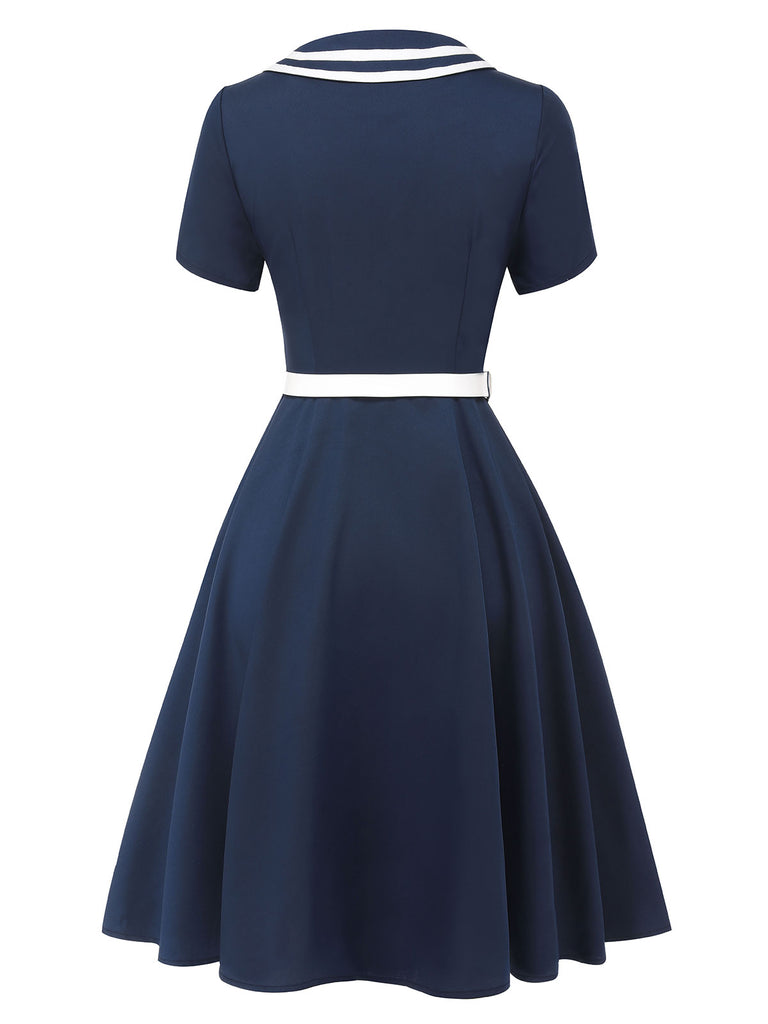 [Pre-Sale] Dark Blue 1950s Sailor Style Double Breasted Dress, vintage dress, retro fashion, rockabilly, pin-up fashion - perfect for women who love vintage and retro fashion