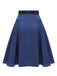 Dark Blue 1950s Solid High-Waist Pleated Skirt, vintage skirt, retro style - perfect for women who love vintage and retro fashion
