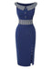 Dark Blue 1960s Buttoned Stripes Dress: where 1960s romance meets her modern spirit